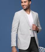 men's grey slim fit single breasted blazer