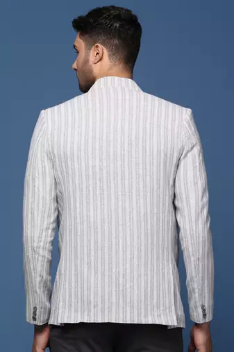 men's grey slim fit single breasted blazer