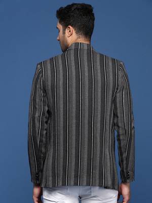 men's black slim fit single breasted blazer 4