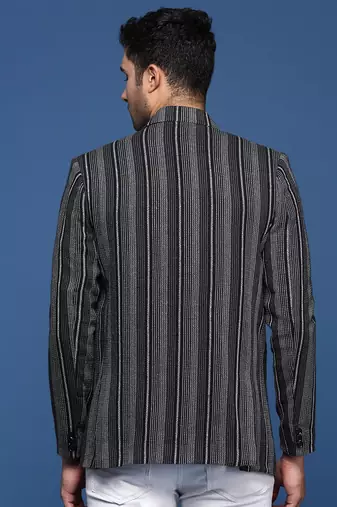men's black slim fit single breasted blazer