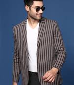 men's brown slim fit single breasted blazer