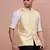men's woven design yellow slim fit nehru jacket