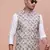 men's woven design brown slim fit nehru jacket