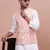 men's solid peach slim fit nehru jacket