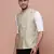 men's solid green slim fit nehru jacket