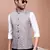 men's printed brown slim fit nehru jacket