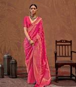 Elora soft silk kanjivaram weaving saree (pink)