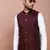 men's woven design maroon slim fit nehru jacket