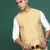 men's solid beige slim fit nehru jacket