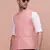men's solid peach slim fit nehru jacket