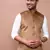 men's solid khaki slim fit nehru jacket