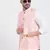 men's woven design peach slim fit nehru jacket
