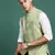 men's solid green slim fit nehru jacket