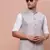men's solid grey slim fit nehru jacket