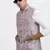 men's brown printed nehru jacket
