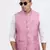 men's pink printed nehru jacket