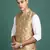 men's embroidered mustard slim fit nehru jacket