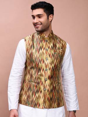 men's embroidered multi slim fit nehru jacket 2