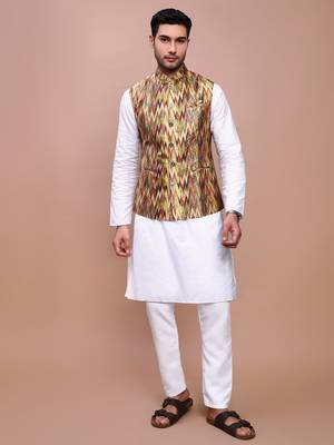 men's embroidered multi slim fit nehru jacket 5