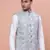men's embellished blue slim fit nehru jacket