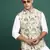 men's embroidered cream slim fit nehru jacket