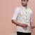 men's embellished cream slim fit nehru jacket