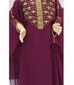 Wine Georgette Zari Work Kids' Kaftan