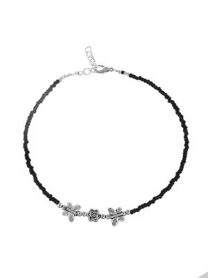 Black beads evil eye anklet 4