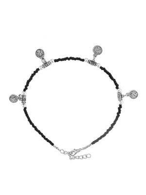 Black beads evil eye anklet 3