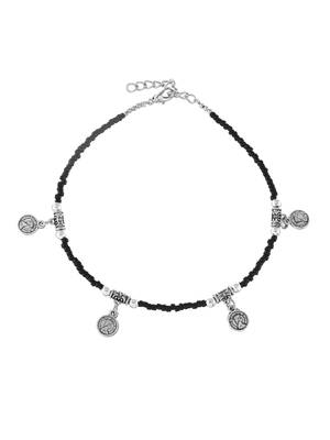 Black beads evil eye anklet 4