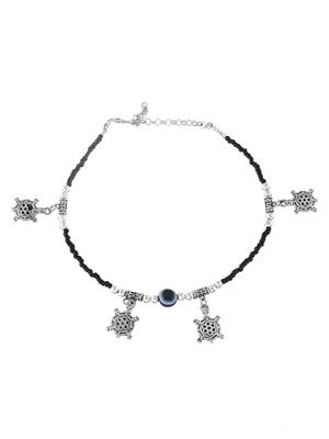 Black beads evil eye anklet 4