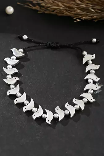 Black thread evil eye anklet