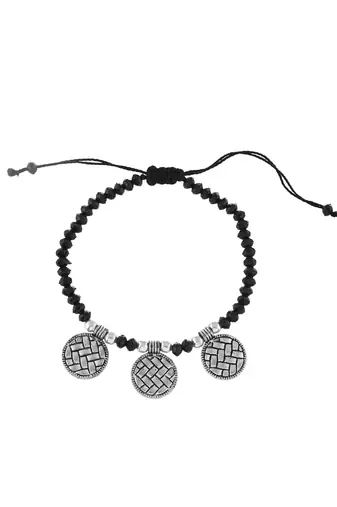 Black thread evil eye anklet