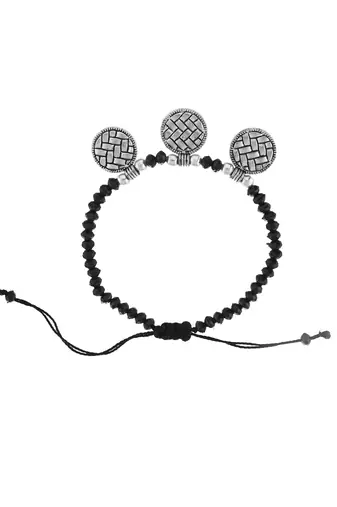 Black thread evil eye anklet