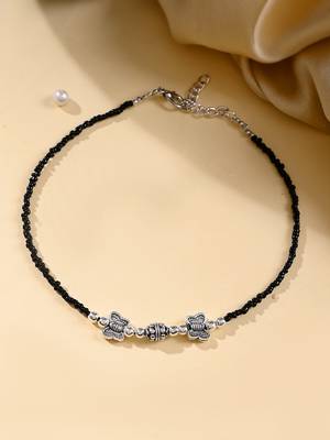 Black beads evil eye anklet 2