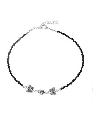 Black beads evil eye anklet 4