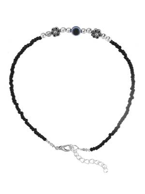 Black beads evil eye anklet 3