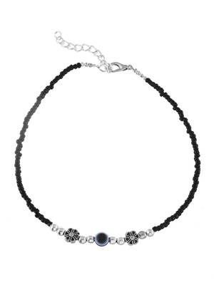 Black beads evil eye anklet 4