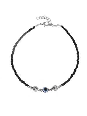 Black beads evil eye anklet 4