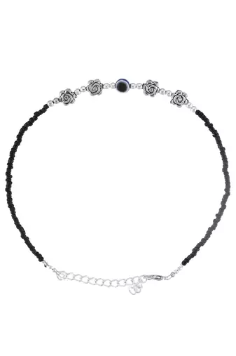 Black thread evil eye anklet
