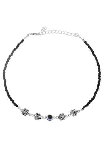 Black thread evil eye anklet