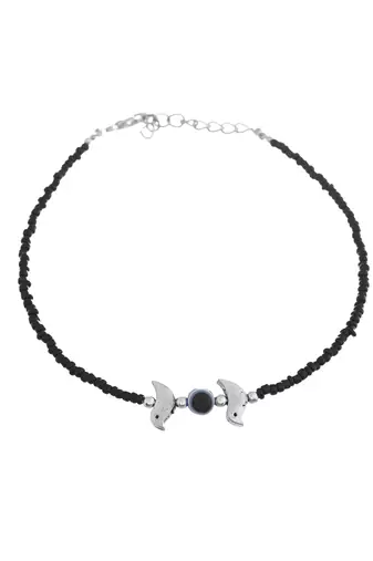 Black thread evil eye anklet