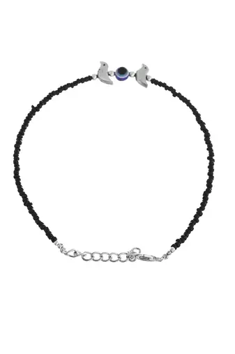 Black thread evil eye anklet