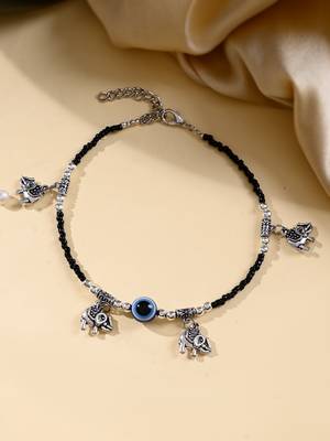 Black thread evil eye anklet 2