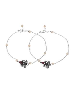 Oxidised silver anklet 3