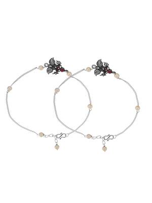 Oxidised silver anklet 4