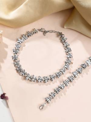 Oxidised silver anklet 2