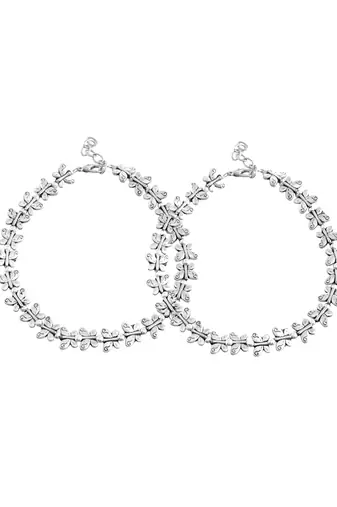 Oxidised silver anklet