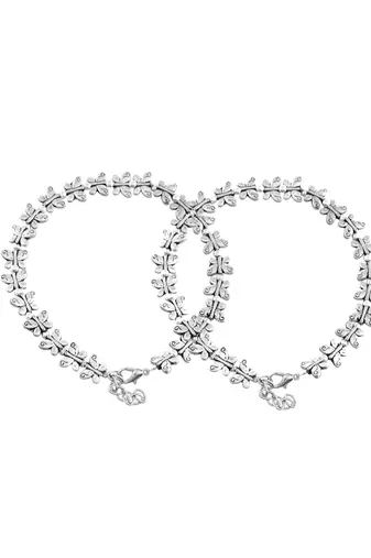 Oxidised silver anklet