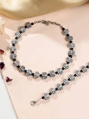 Oxidised silver anklet 2